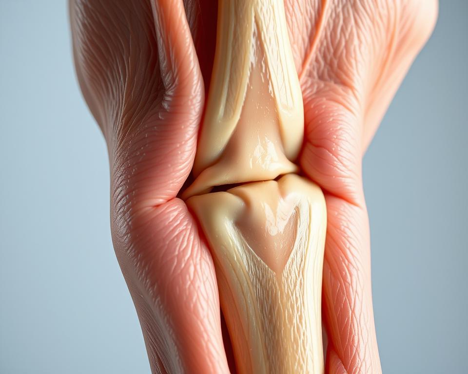 A close-up view of a human wrist, showing the anatomical details of the de Quervain's tenosynovitis condition. The skin is gently peeled back to reveal the underlying tendons, muscles, and connective tissues. The image is illuminated by soft, diffused lighting, creating a clinical yet visually captivating aesthetic. The focus is on the affected area, with a sense of depth and scale to provide context. The overall mood is one of scientific exploration and medical understanding, inviting the viewer to better comprehend this specific musculoskeletal disorder. A close-up view of a human wrist, showing the anatomical details of the de Quervain's tenosynovitis condition. The skin is gently peeled back to reveal the underlying tendons, muscles, and connective tissues. The image is illuminated by soft, diffused lighting, creating a clinical yet visually captivating aesthetic. The focus is on the affected area, with a sense of depth and scale to provide context. The overall mood is one of scientific exploration and medical understanding, inviting the viewer to better comprehend this specific musculoskeletal disorder.