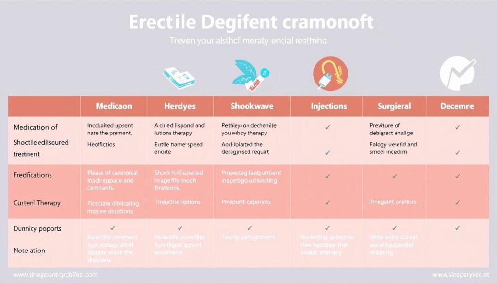 Porównanie różnych metod leczenia zaburzeń erekcji Porównanie różnych metod leczenia zaburzeń erekcji