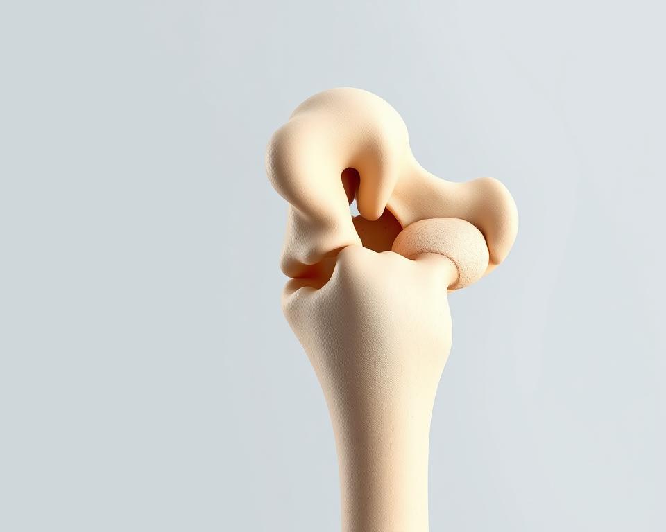 Detailed anatomical rendering of the proximal end of the humerus bone, showcased against a clean, clinical backdrop. Crisp, high-resolution depiction highlighting the key anatomical features - the rounded humeral head, the greater and lesser tubercles, and the intertubercular groove. Lit from an oblique angle to accentuate the three-dimensional form and textures. Rendered with precise attention to anatomical accuracy, using a neutral color palette to emphasize the structural details. The overall mood is educational and informative, suitable for a medical illustration accompanying an article on humerus fractures and rehabilitation. Detailed anatomical rendering of the proximal end of the humerus bone, showcased against a clean, clinical backdrop. Crisp, high-resolution depiction highlighting the key anatomical features - the rounded humeral head, the greater and lesser tubercles, and the intertubercular groove. Lit from an oblique angle to accentuate the three-dimensional form and textures. Rendered with precise attention to anatomical accuracy, using a neutral color palette to emphasize the structural details. The overall mood is educational and informative, suitable for a medical illustration accompanying an article on humerus fractures and rehabilitation.