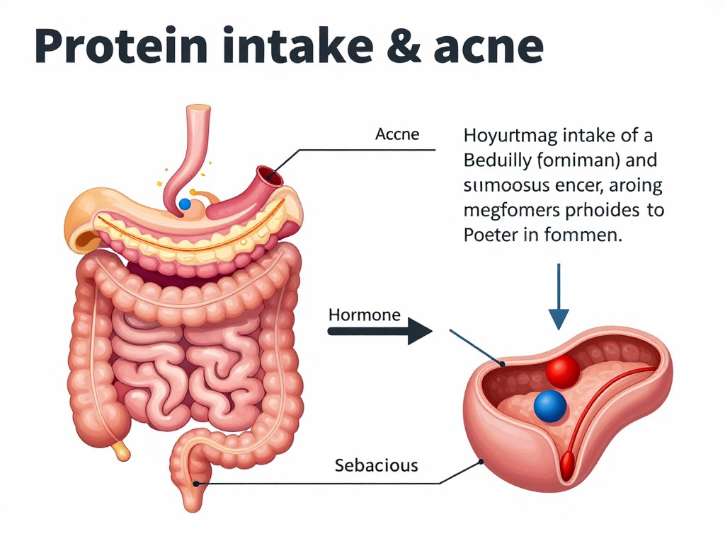 białko a trądzik - schemat mechanizmu powstawania