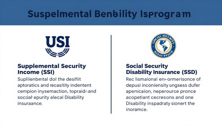 Schemat przedstawiający dwa główne programy pomocy dla niepełnosprawnych w USA - SSI i SSDI