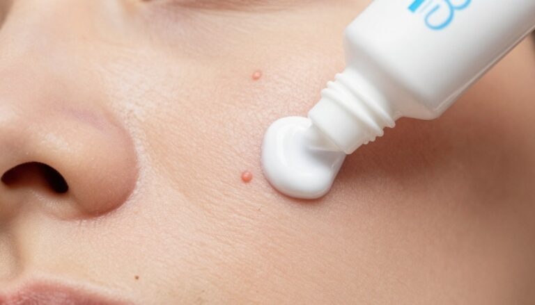 pasta do zębów na pryszcza aplikowana na twarz