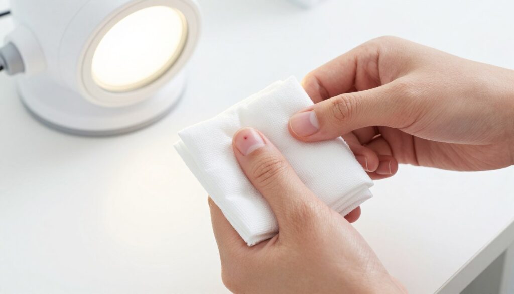 Aplikacja zimnego okładu na stłuczony paznokieć