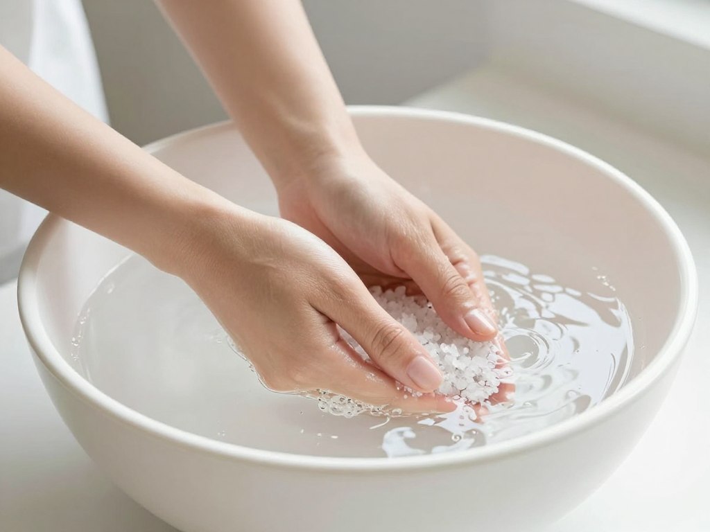 Kąpiel z soli dla stłuczonego paznokcia