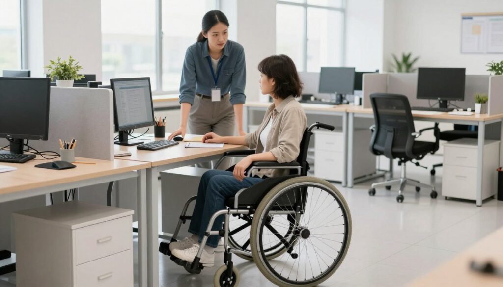 Osoba ze znacznym stopniem niepełnosprawności pracująca w dostosowanym środowisku pracy