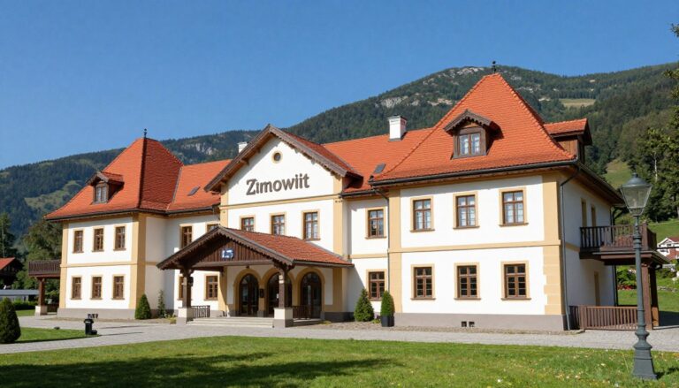 Sanatorium Zimowit w Dusznikach-Zdroju - widok z zewnątrz na budynek sanatorium zimowit duszniki zdrój nfz