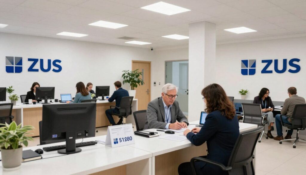 Placówka ZUS z punktem informacyjnym gdzie można zapytać o numer emerytury
