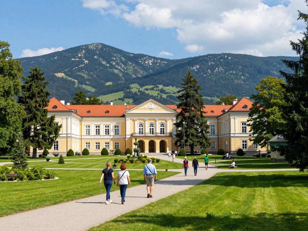 Okolice sanatorium Lwigród w Krynicy-Zdroju