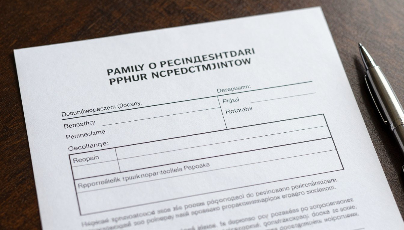 Dokument renty rodzinnej po ojcu który płacił alimenty