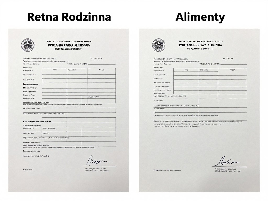 Porównanie renty rodzinnej i alimentów w formie dokumentów